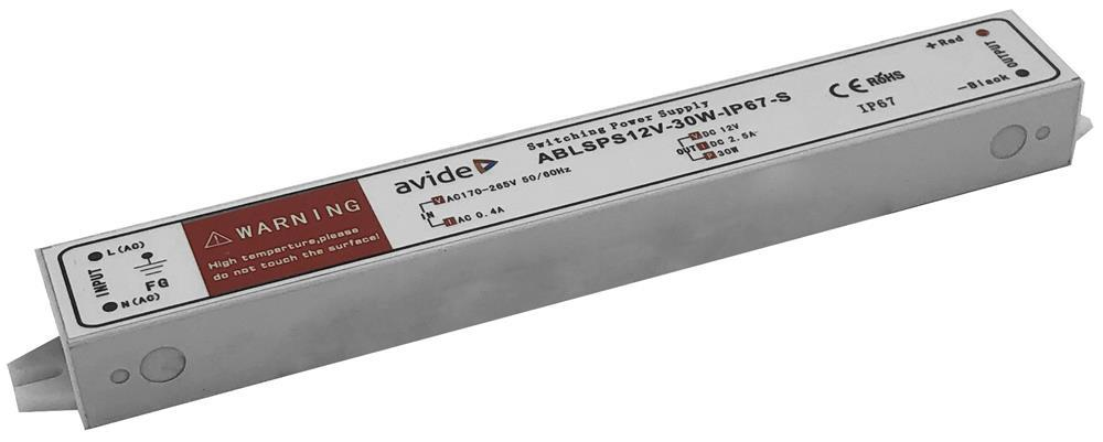 Avide LED Strip 12V 30W IP67 Slim Strømforsyning - Avide