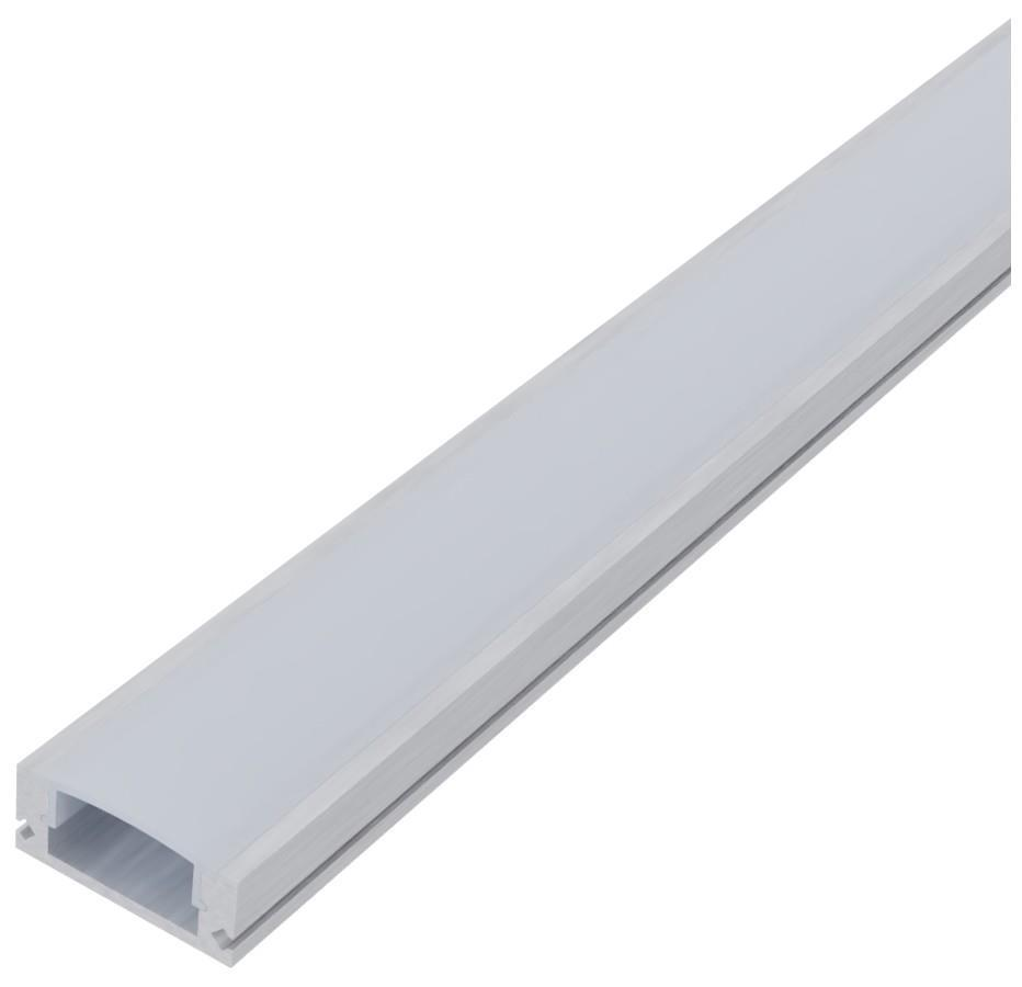 Avide Alu Profile U 17.4x7mm Normal med mælkehvid afdækning 1m - Avide