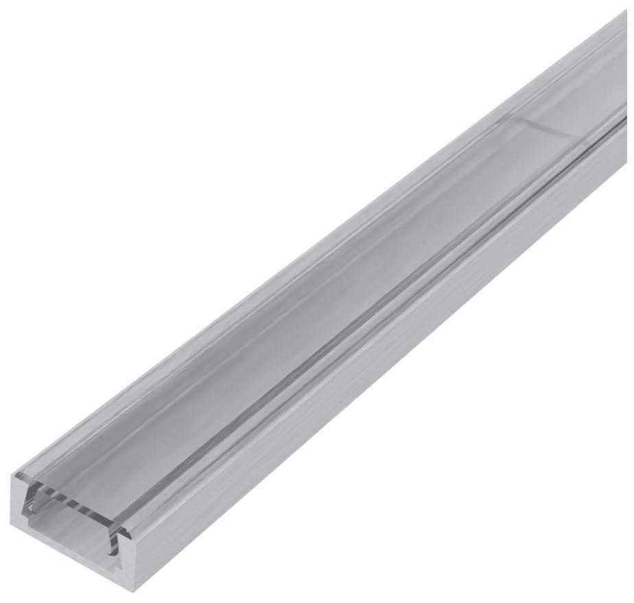 Avide Alu Profile U 15.9x7.8mm Normal med klar afdækning 1m - Avide