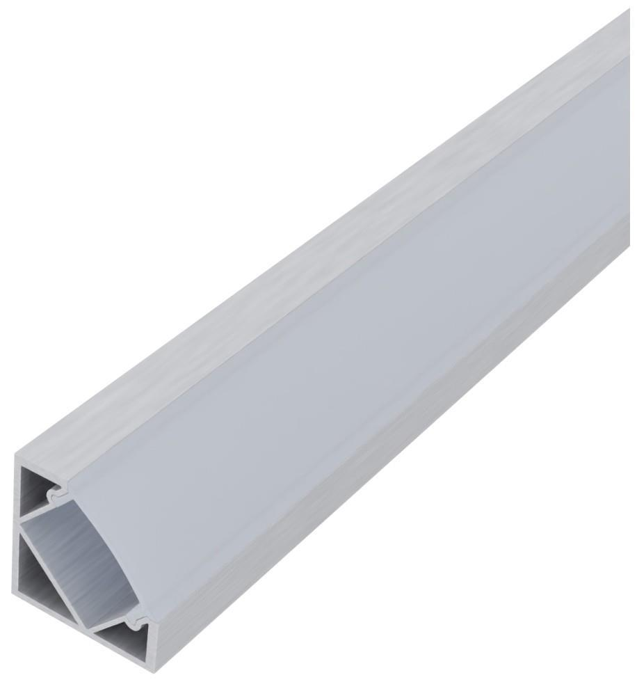 Avide Alu Profile V 18,1x18,1mm Hjørne med mælkehvid afdækning 1m - Avide