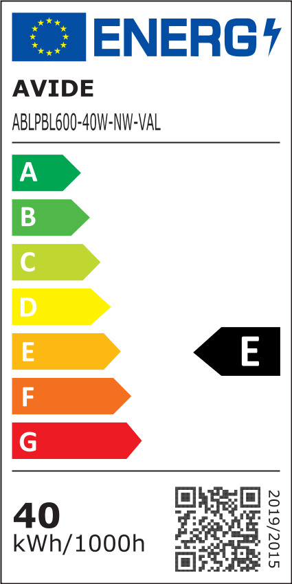 Avide LED Panel 600x600mm 40W NW 4000K 120lm/W Value Range Baggrundsbelyst - Avide