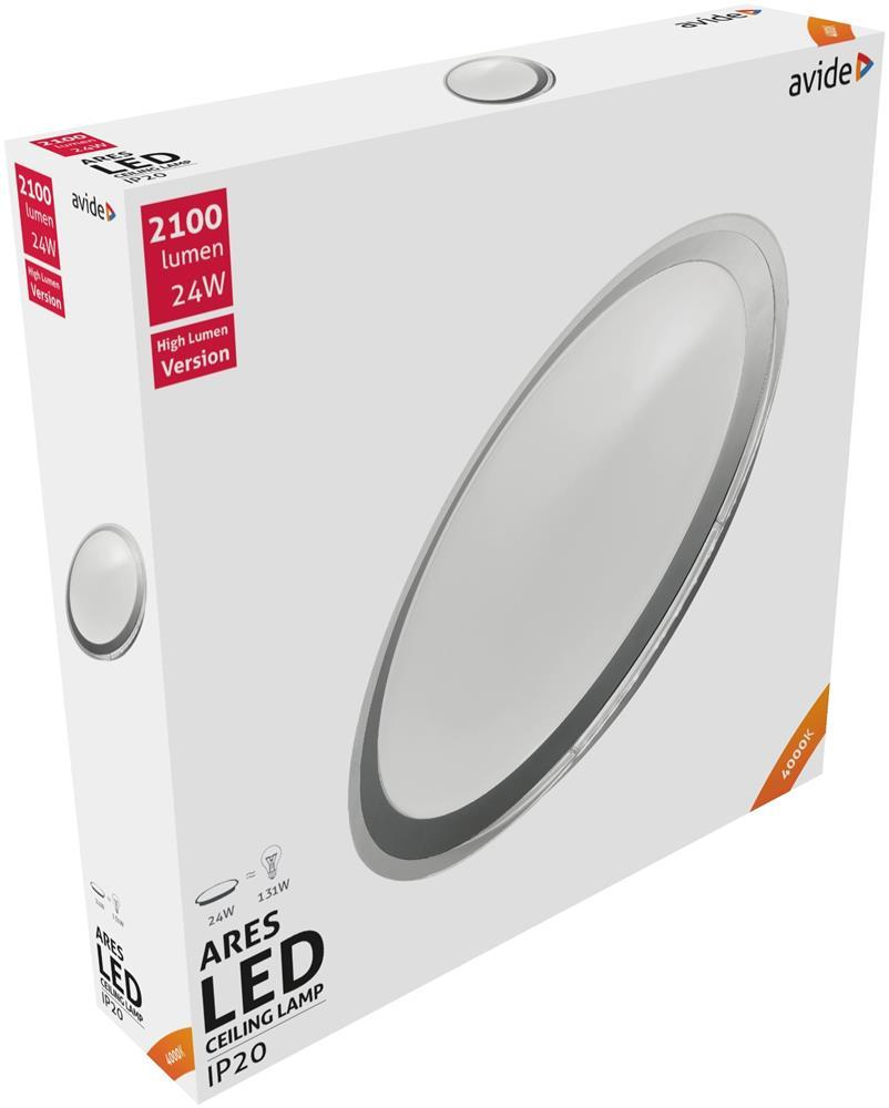 Avide LED Loftlampe Oyster Ares 24W 430*90mm NW 4000K - Avide