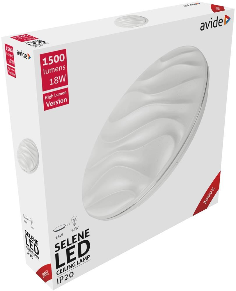 Avide LED Loftlampe Oyster Selene 18W 330*68mm WW 3000K - Avide