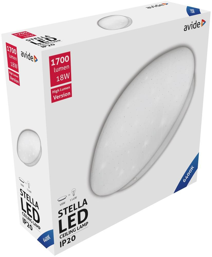 Avide LED Loftlampe Oyster Stella (Starry) 18W 330*100mm CW 6400K - Avide