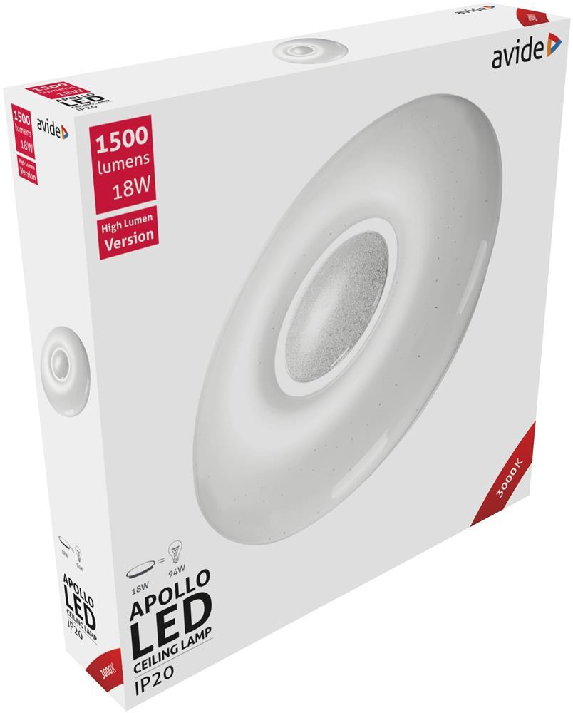 Avide LED loftspot Oyster Apollo 18W 348*62mm WW 3000K - Avide