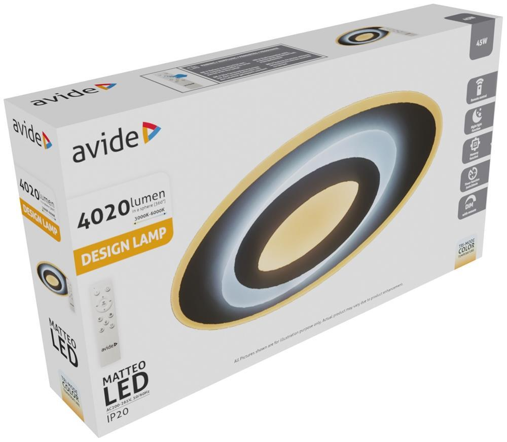 Avide Design Oyster Matteo med RF-fjernbetjening - Avide