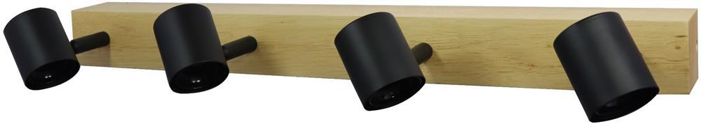 Avide Loftlampe Madeline 4xE27 fatninger Træ/Sort - Avide