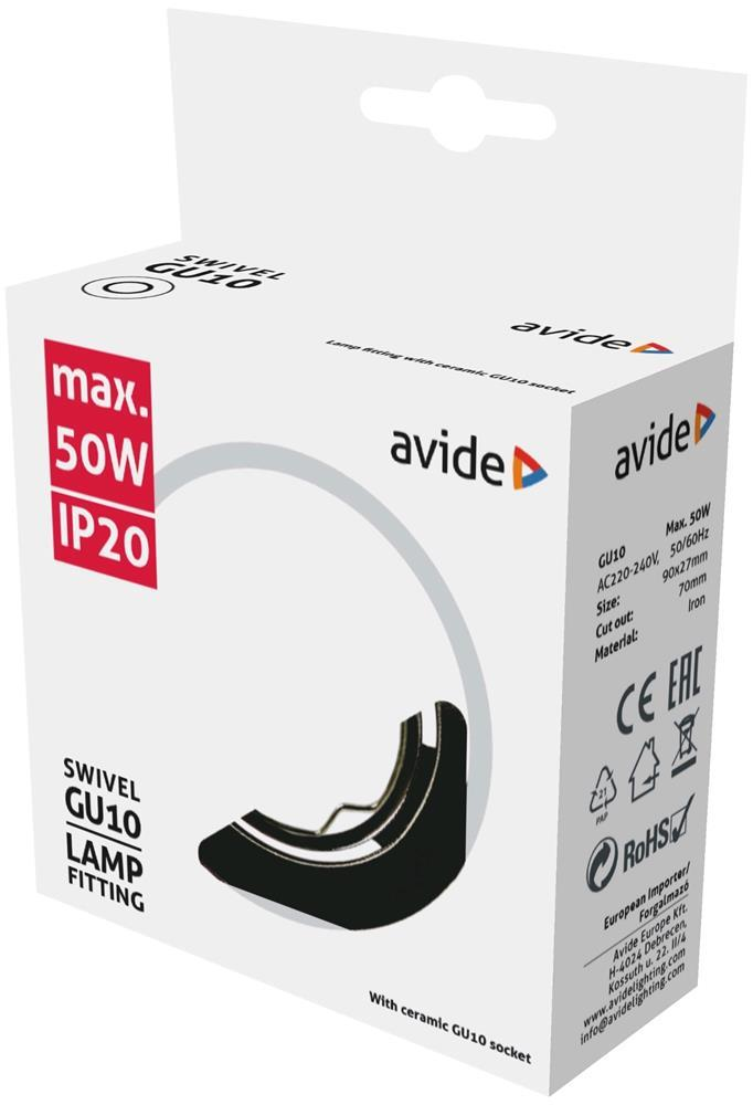 Avide GU10 Frame Round Swivel Antracit - Avide