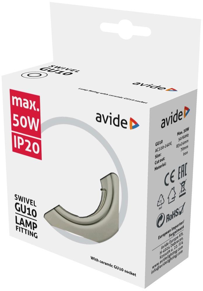 Avide GU10 Frame Cone Swivel Chrome - Avide