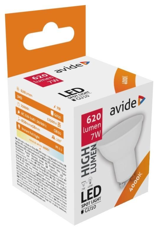 Avide LED Spot Alu+plastic 7W GU10 NW 4000K - Avide