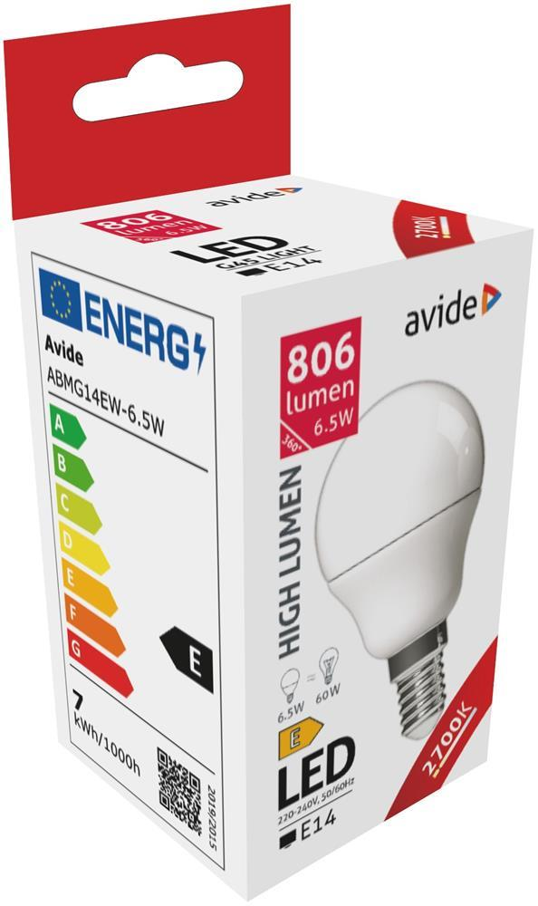 Avide LED Globe Mini G45 6.5W E14 EW 2700K - Avide