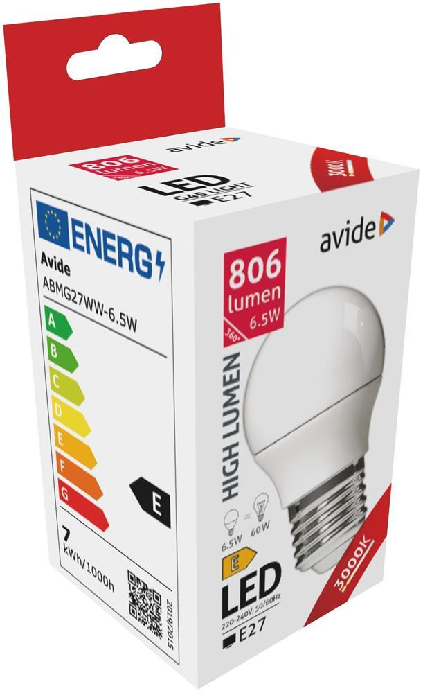 Avide LED Globe Mini G45 6.5W E27 WW 3000K - Avide