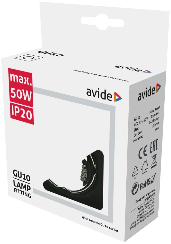 Avide GU10 Frame Square Antracit - Avide