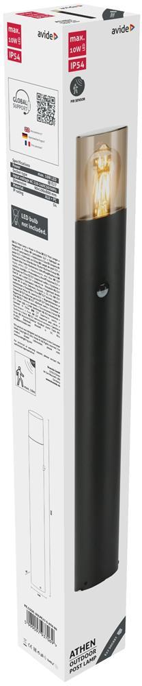 Avide Udendørs-pælelampe Athen 1xE27 PIR 800mm IP54 - Avide