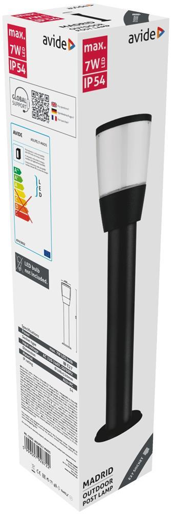 Avide Outdoor Post Lamp Madrid E27 IP54 52cm - Avide