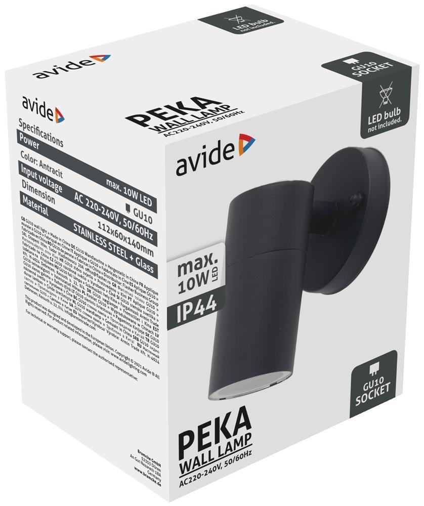 Avide Outdoor Wall Lamp Peka 1xGU10 IP44 Antracit - Avide