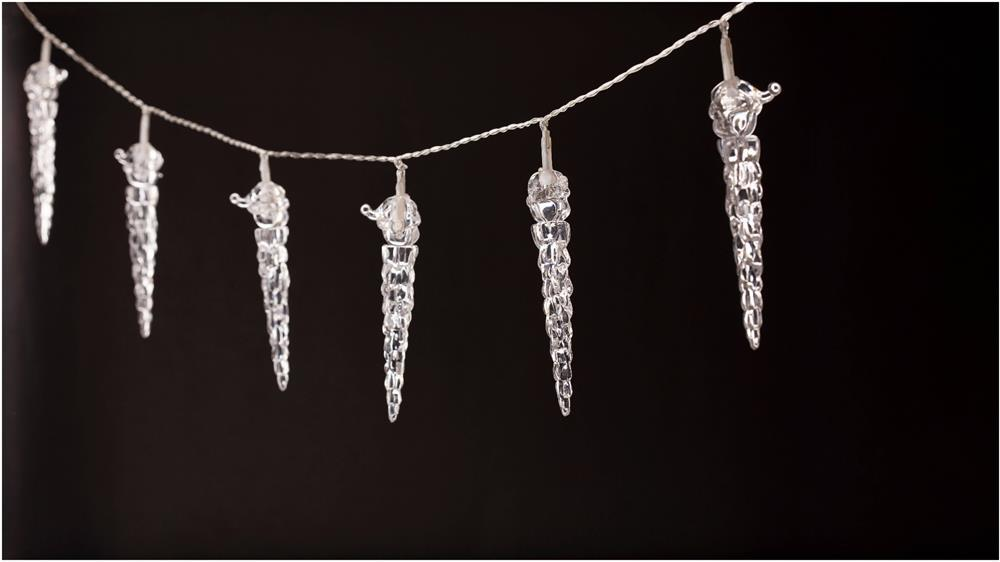 Entac Christmas Indoor Plastic Icicle 11cm 10LED 1,65m (2AA undtagen) - Entac