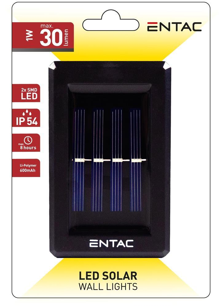 Entac Solar Plastic Wall Lamp 1W 2-vejs Lys WW - Entac