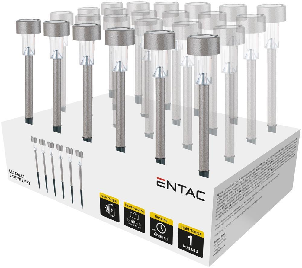 Entac Garden Solar Lamp 36cm Rustfrit Stål Grå 1 LED 24/showbox - Entac