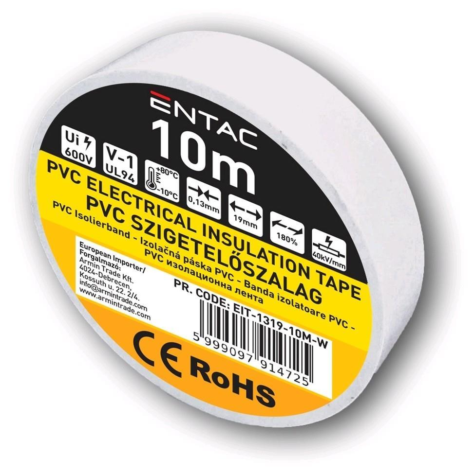 Entac Isoleringstape 0.13x19mm Hvid 10m - Entac