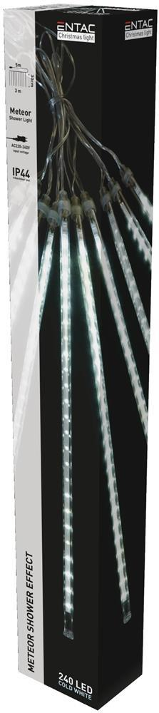 Entac Christmas IP44 240 LED Plastic Meteor Shower lys 30cm CW 3m - Entac