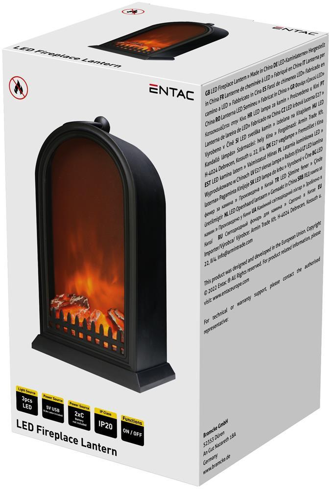 Entac LED Fireplace Lamp 25cm med USB-kabel - 2xC excl. - Entac