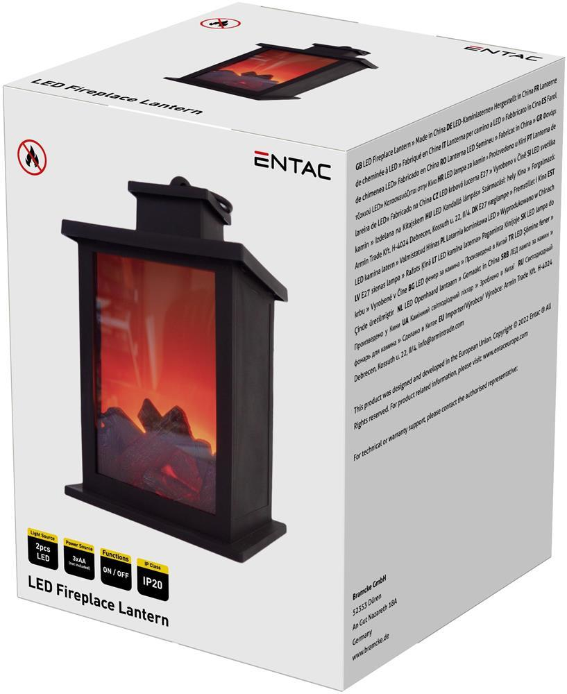 Entac LED Fireplace Lamp 17cm 3xAA uden batterier - Entac