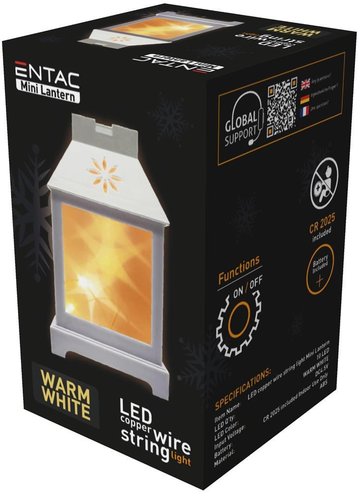 Entac LED Mini Kobbertrådslanterne Hvid 12cm - Entac