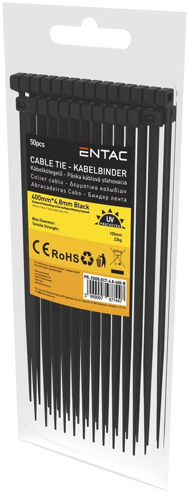 Entac Kabelbinder 4,8mmx400mm Sort - Entac
