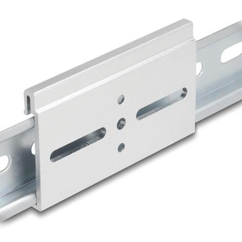 Delock Aluminium Monteringklip til DIN-skinne 80,0 x 47,8 mm sølv