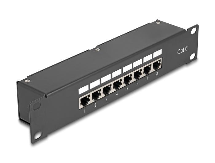 Delock 10″ Koblings-Patchpanel 8 Port Cat.6