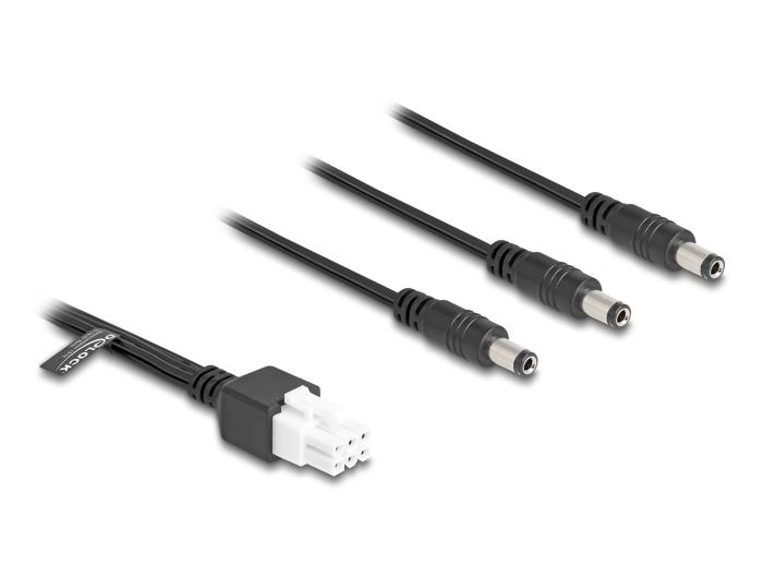 Delock Kabel Mini-Fit 4,2 mm 6-polet stik til 3 x DC 5,5 x 2,5 mm stik