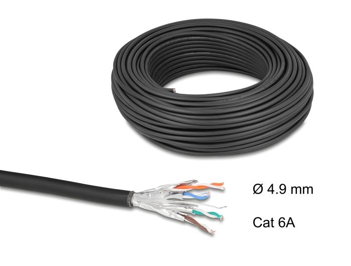 Delock Netværkskabel Rulle Cat.6A U/FTP 500 MHz Slim fleksibel halogenfri