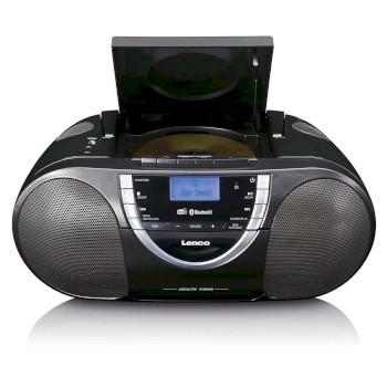 Bærbar DAB+ og FM-radio med CD-kassette og Bluetooth Sort - Lenco