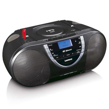 Bærbar DAB+ og FM-radio med CD-kassette og Bluetooth Sort - Lenco