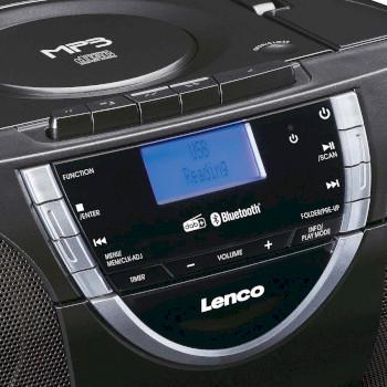 Bærbar DAB+ og FM-radio med CD-kassette og Bluetooth Sort - Lenco