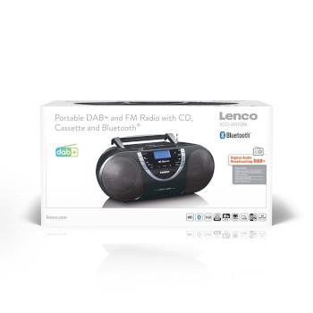Bærbar DAB+ og FM-radio med CD-kassette og Bluetooth Sort - Lenco