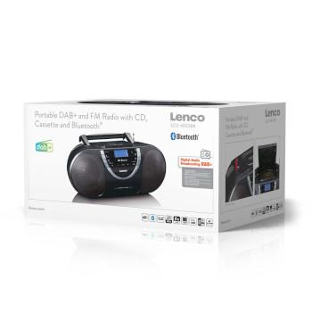 Bærbar DAB+ og FM-radio med CD-kassette og Bluetooth Sort - Lenco