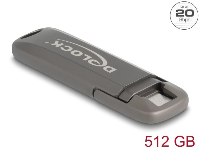 Delock USB 20 Gbps USB-C™ Hukommelsesdrev 512 GB, læsehastighed 1980