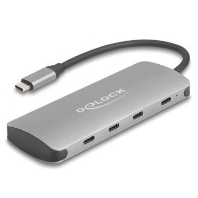 Delock 7-ports USB 10 Gbps hub og 4K HDMI-udgang med USB Type-C™-tilslutning