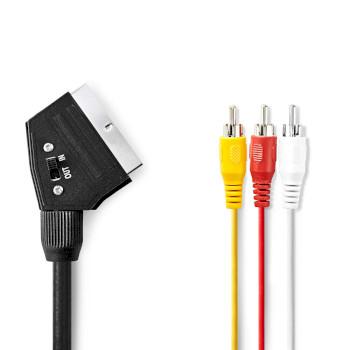 SCART-kabel SCART Han 3x RCA Han Forniklet Skiftelig 480p - Nedis