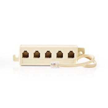 Telekomforlængerkabel RJ11 Han 5x RJ11 (4/6) Hun 0.20 m Kabel - Nedis