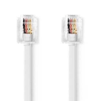 Telekomkabel RJ11 Male RJ11 Male 10,0 m Kabeldesign: Flad Guld - Nedis
