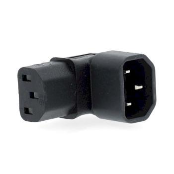 Forlængerledning IEC-320-C13 IEC-320-C14 90 Vinklet Forkromet - Nedis