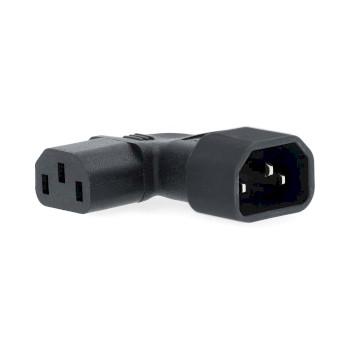 Forlængerledning IEC-320-C13 IEC-320-C14 Venstre Vinklet Forkromet - Nedis
