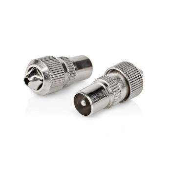 IEC (Coax) Connector Lige Han Forkromet 75 Ohm Skrue - Nedis