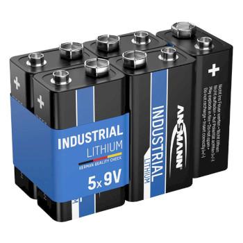 9V industrielt litiumbatteri 5-pak - Ansmann