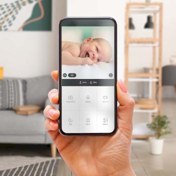 Wi-Fi-babyalarm med kamera Hvid/Taupe - Alecto