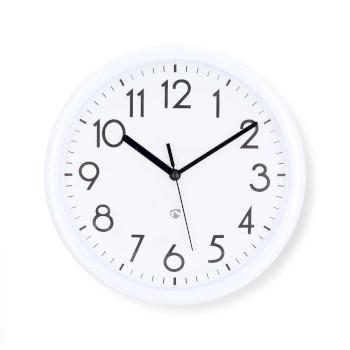 Vægklokke Diameter: 220 mm Plastik Hvid - Nedis