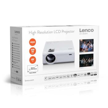 LCD-projektor med høj opløsning, understøtter Full HD 1080P indhold Hvid - Lenco